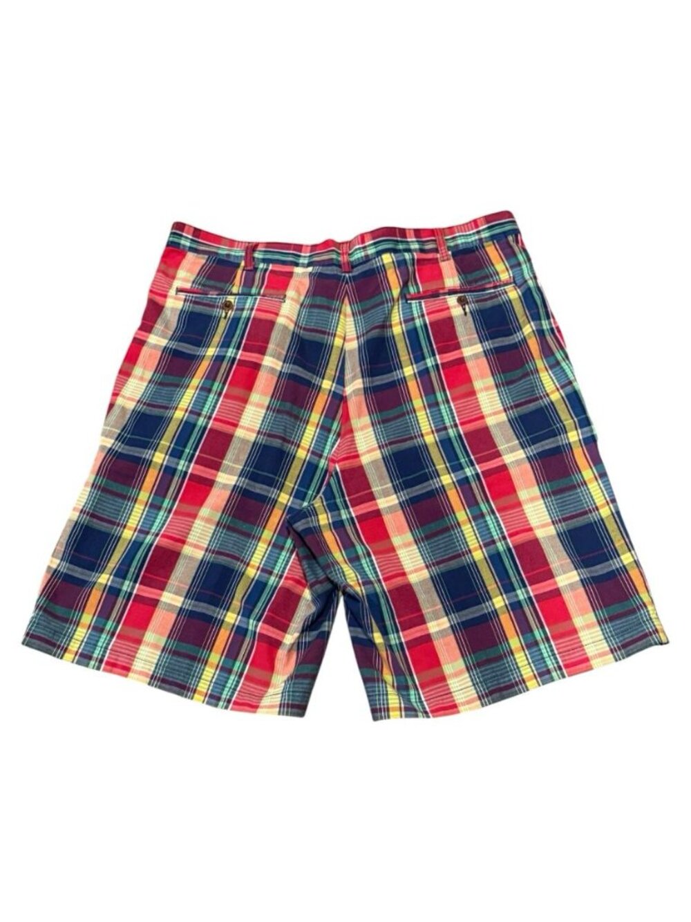 Polo Ralph Lauren Y2K Mens 38 Red Plaid Cotton Multi Color Preppy Golf - Picture 2 of 8